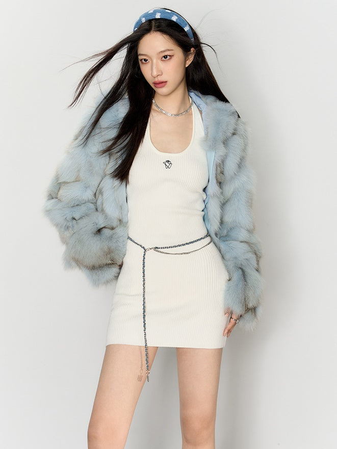 Fox Fur Hooded Jacket