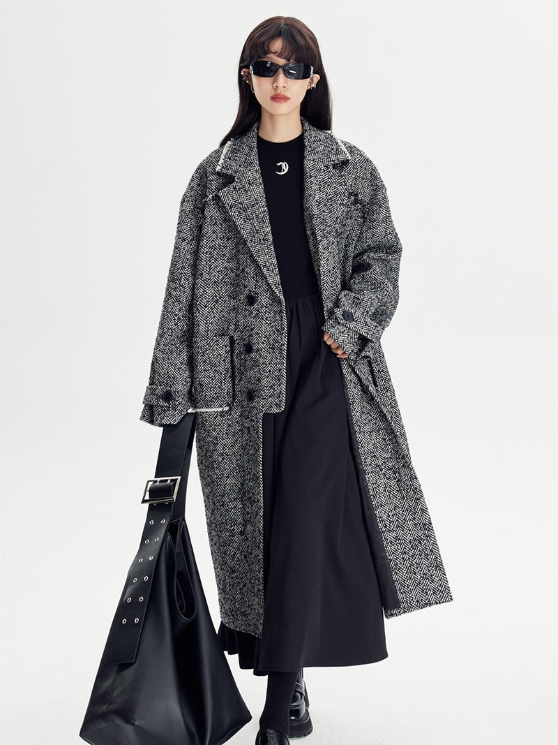 Herringbone Pattern Coat