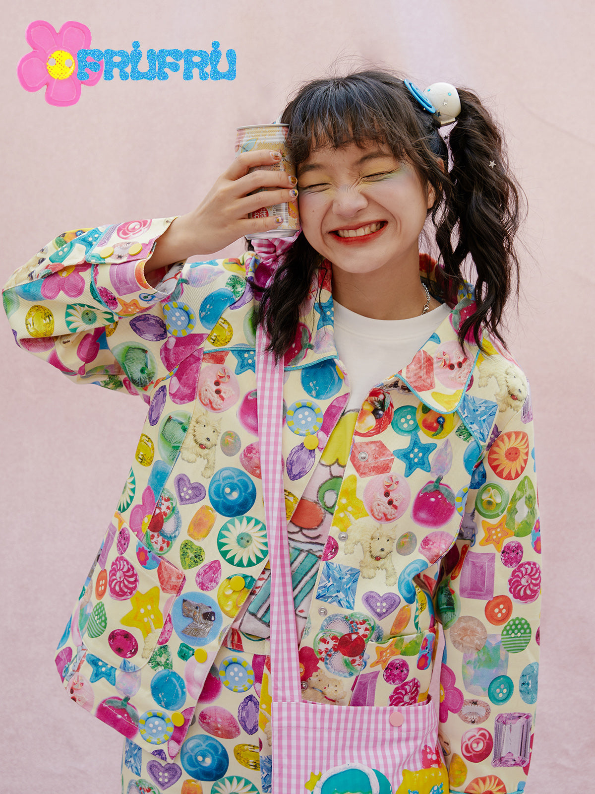 Print Raglan Sleeve Jacket