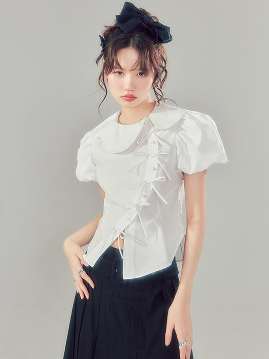 New Chinese Style Doll Collar Shirt