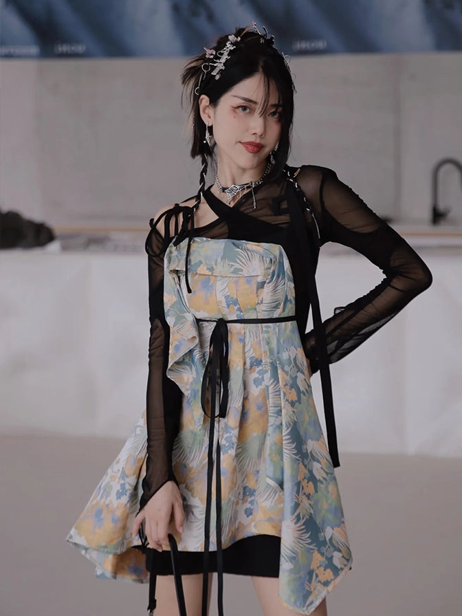 Fake Two-piece Suspender Dress