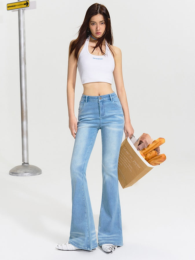 Super Elastic High Waist Bootcut Denim Pants