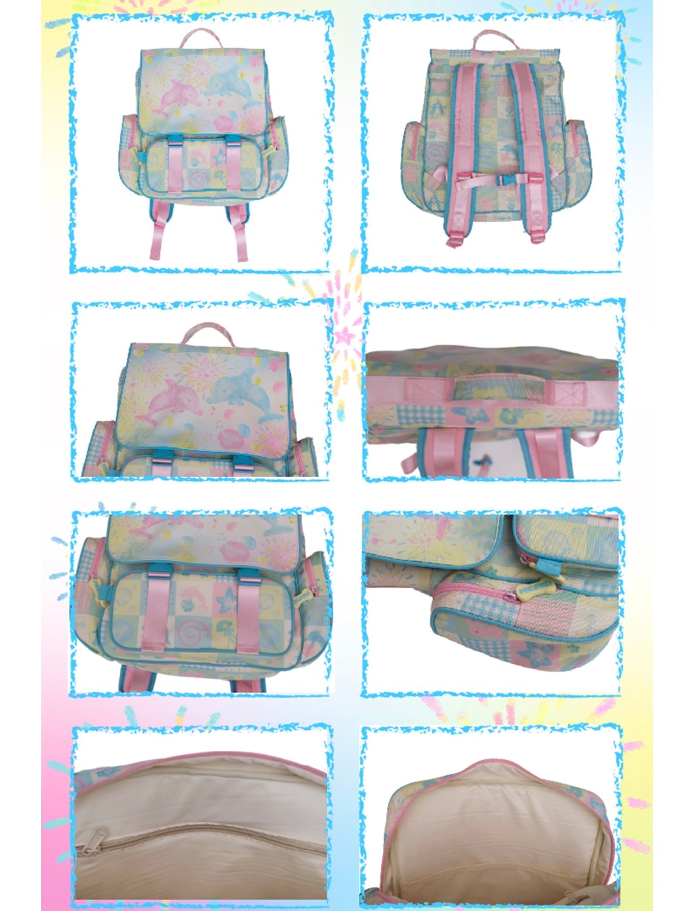 Large Capacity PU Print Backpack