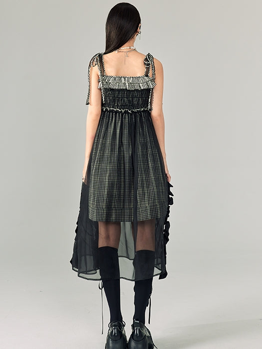 Multi-layer Ruffled Suspender Skirt