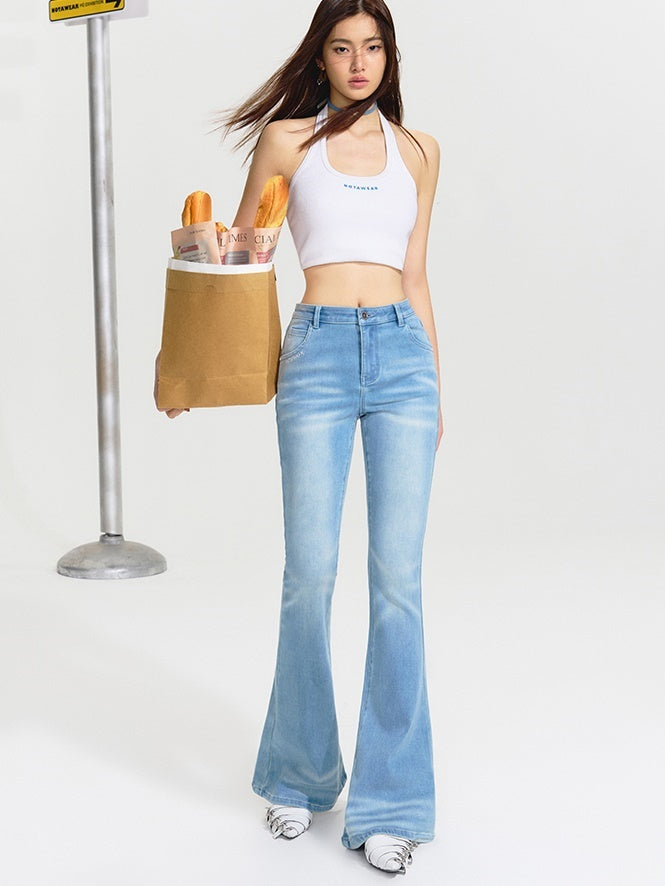 Super Elastic High Waist Bootcut Denim Pants