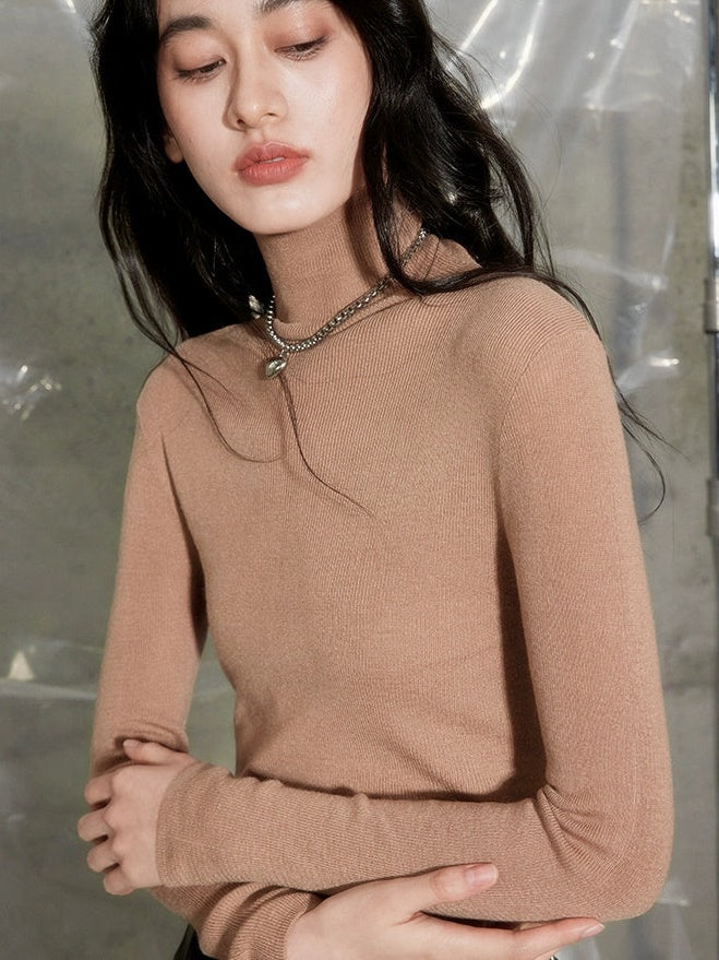 High Neck Basic Knitted Bottoming Shirt