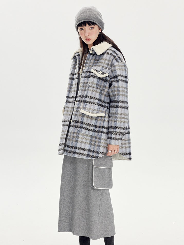 Plaid Loose Warm Jacket