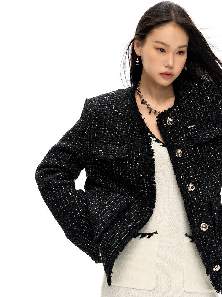 Sparkling Tweed Padded Jacket