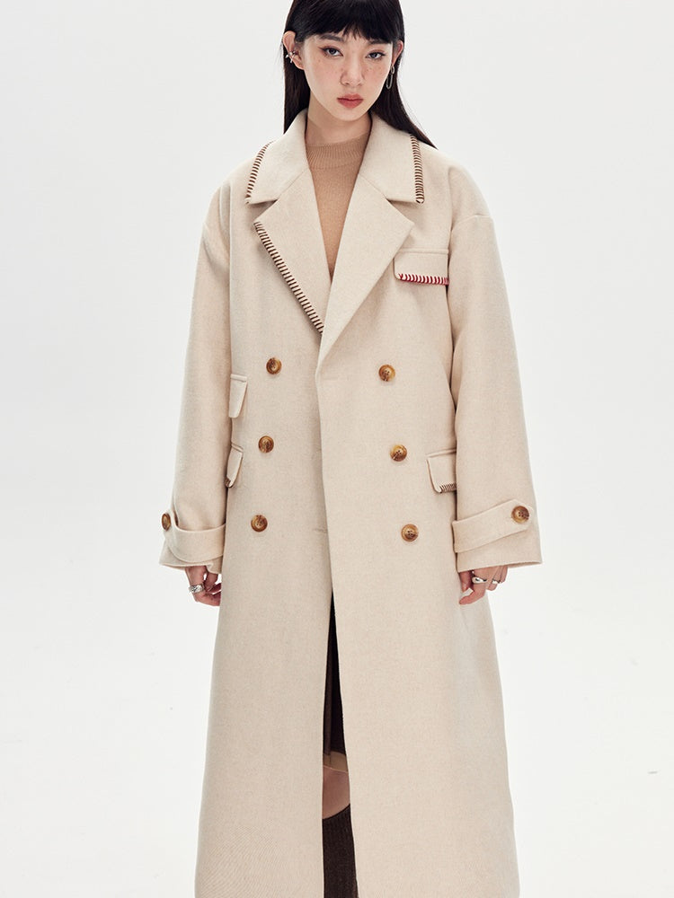 Loose Dropped Shoulders Wool Coat