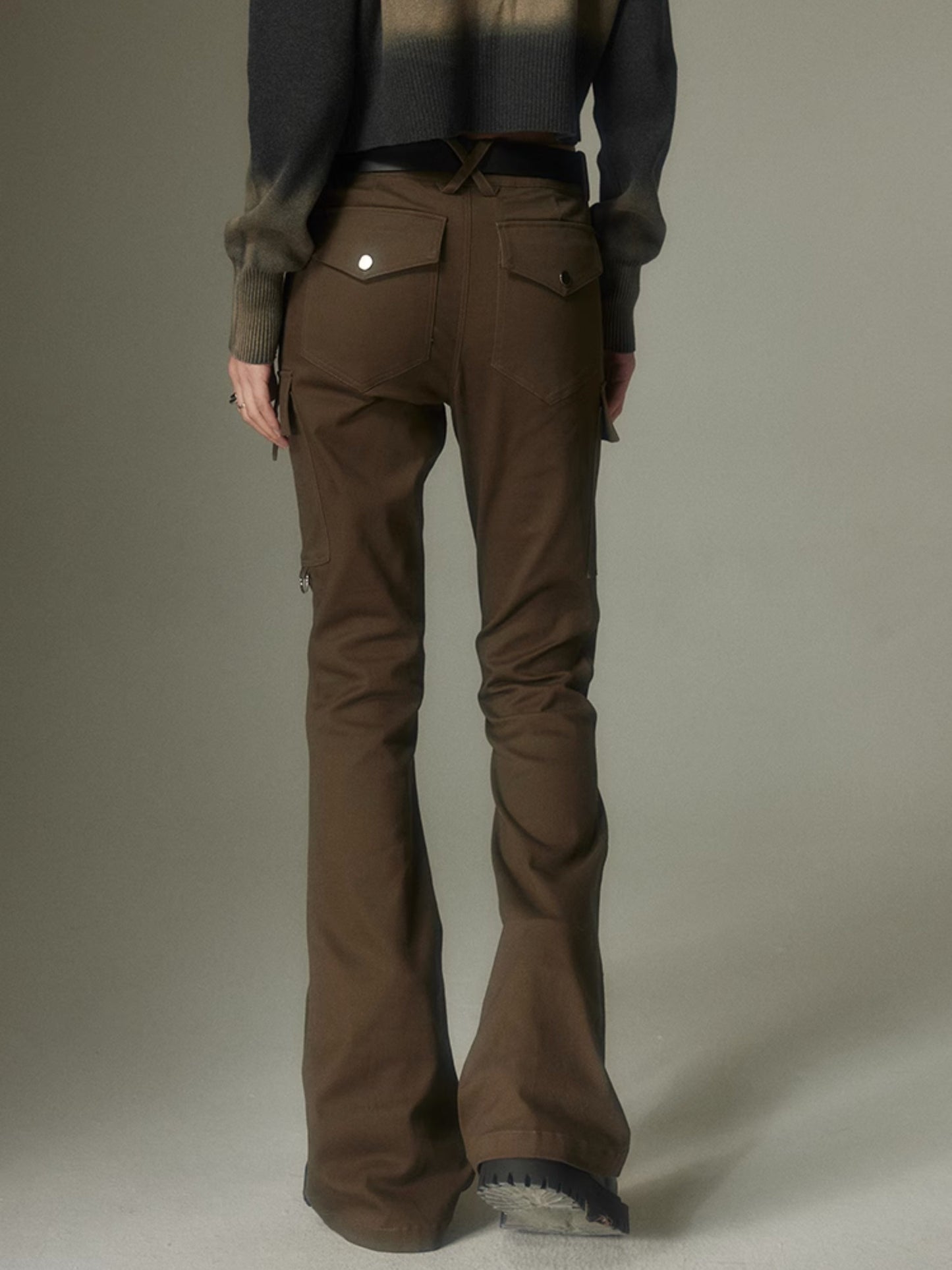 Flap Pocket Design Micro-flared Pants