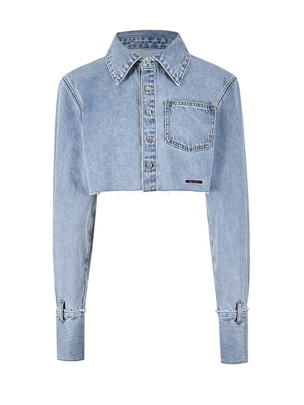 Wash Color Denim Shirt Jacket