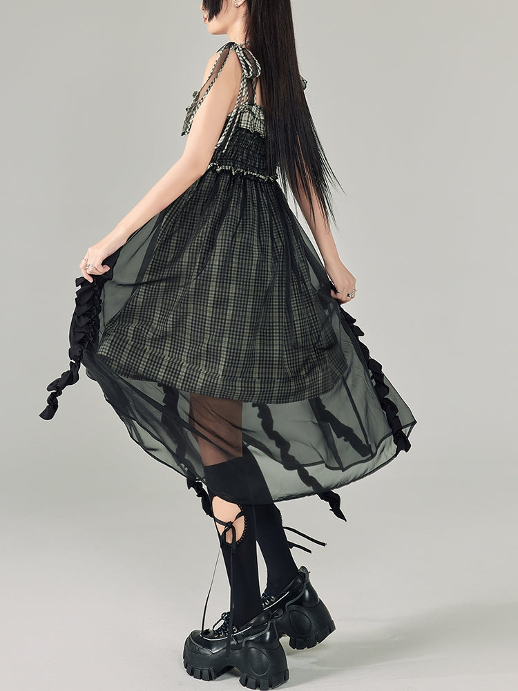 Multi-layer Ruffled Suspender Skirt