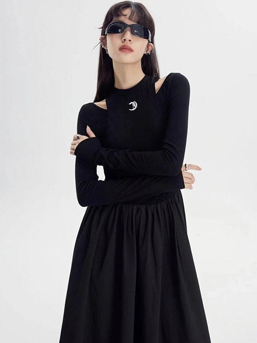 A-Line Long Sleeve Knit Dress