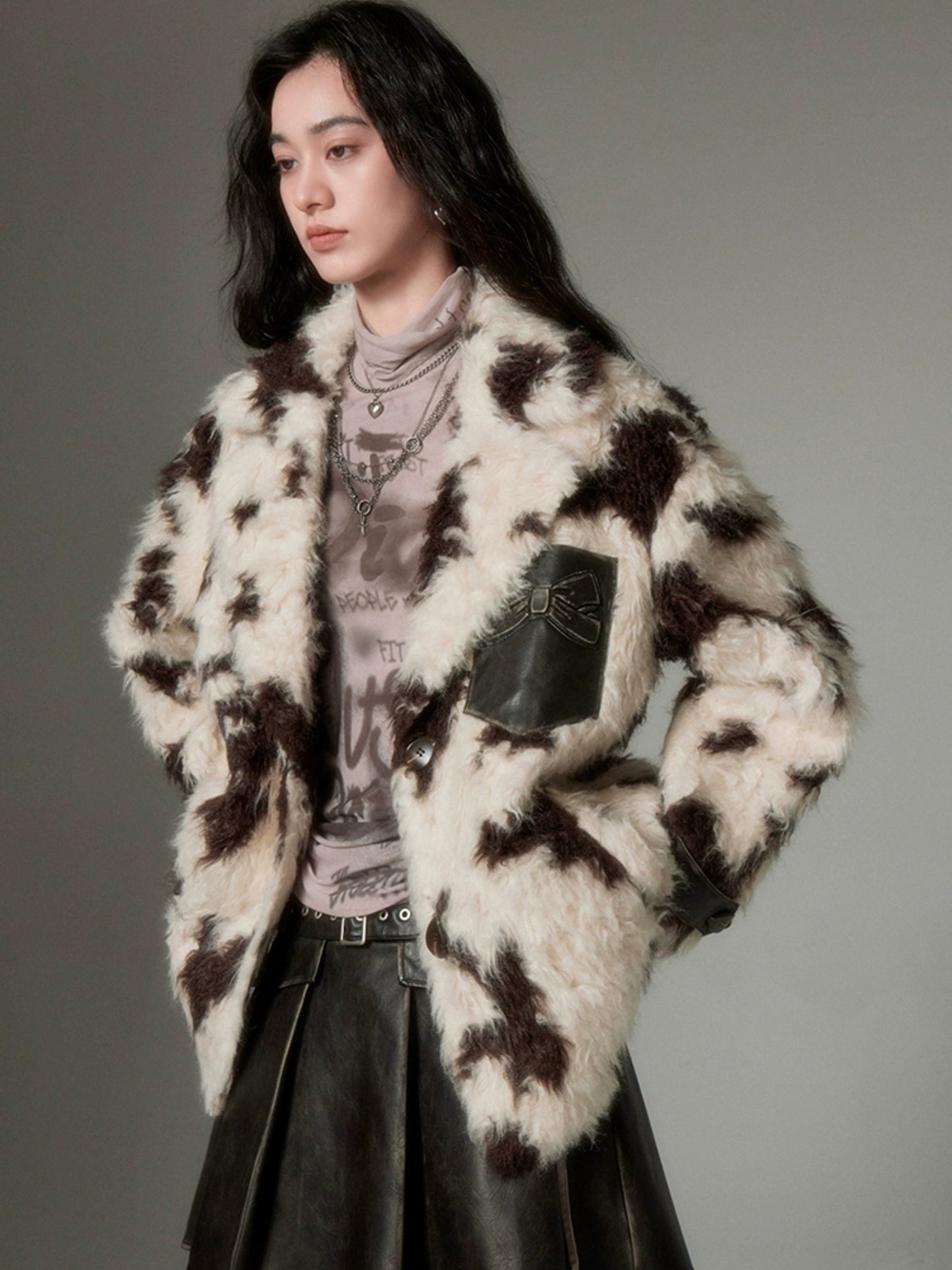 Animal Print Eco-friendly Fur Jacket