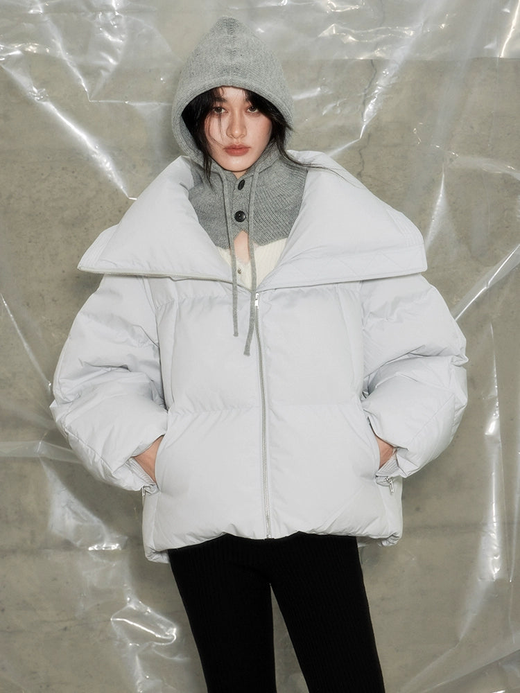 High Neck Collar Short Down Jacket