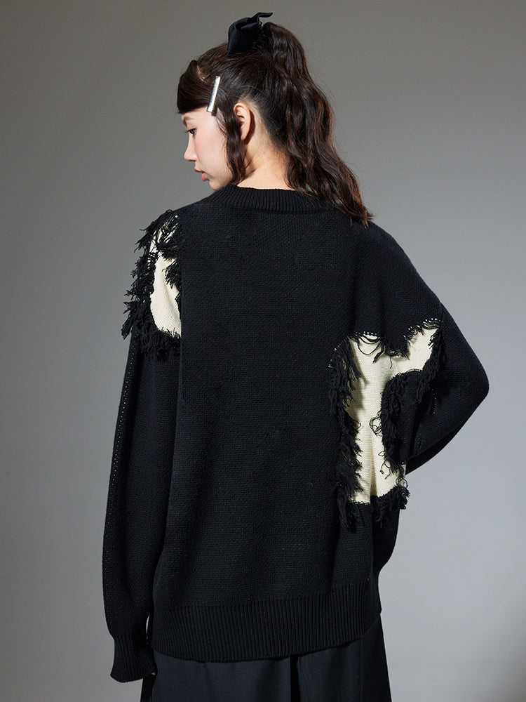 Fringed Flower Sweater