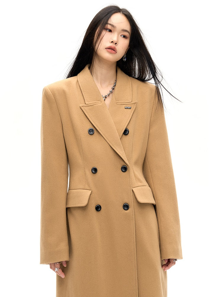 Slim Waist Double Blest Long Coat