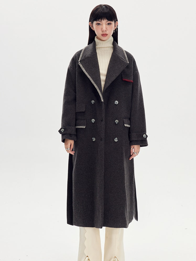 Loose Dropped Shoulders Wool Coat