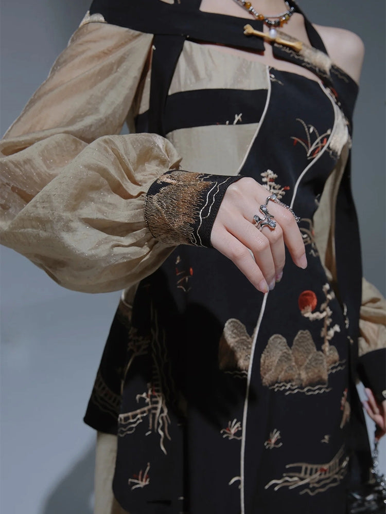 Embroidered New Chinese Style Dress