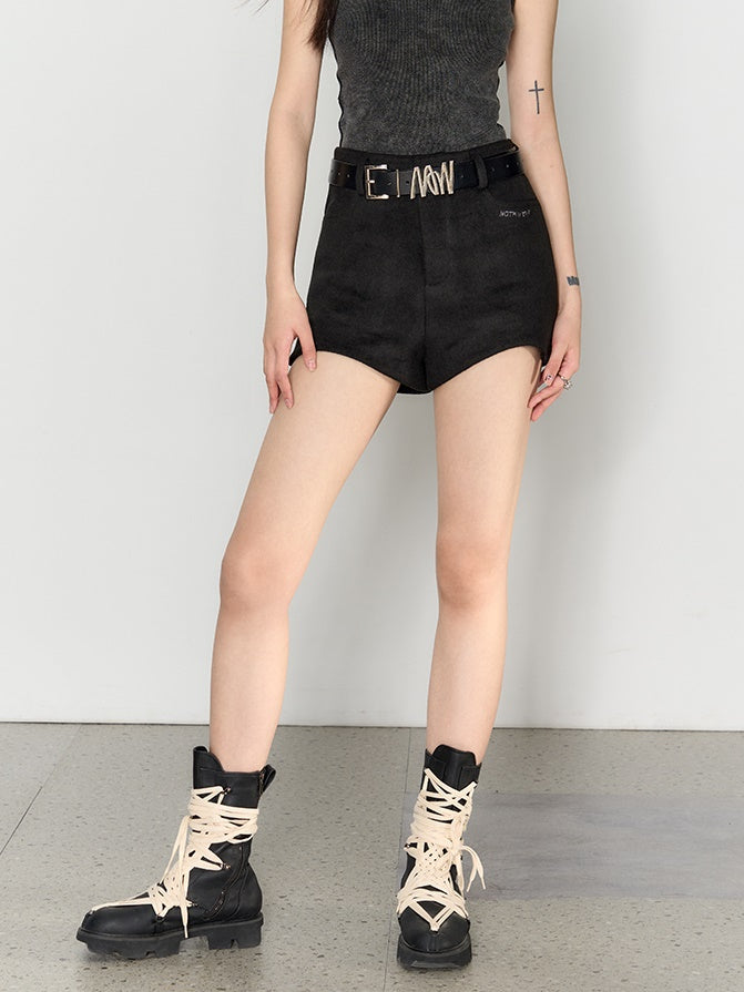 High Waist Woolen Hot Pants