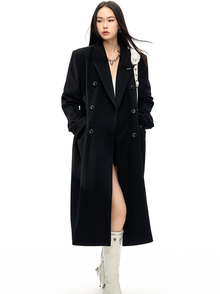 Slim Waist Double Blest Long Coat