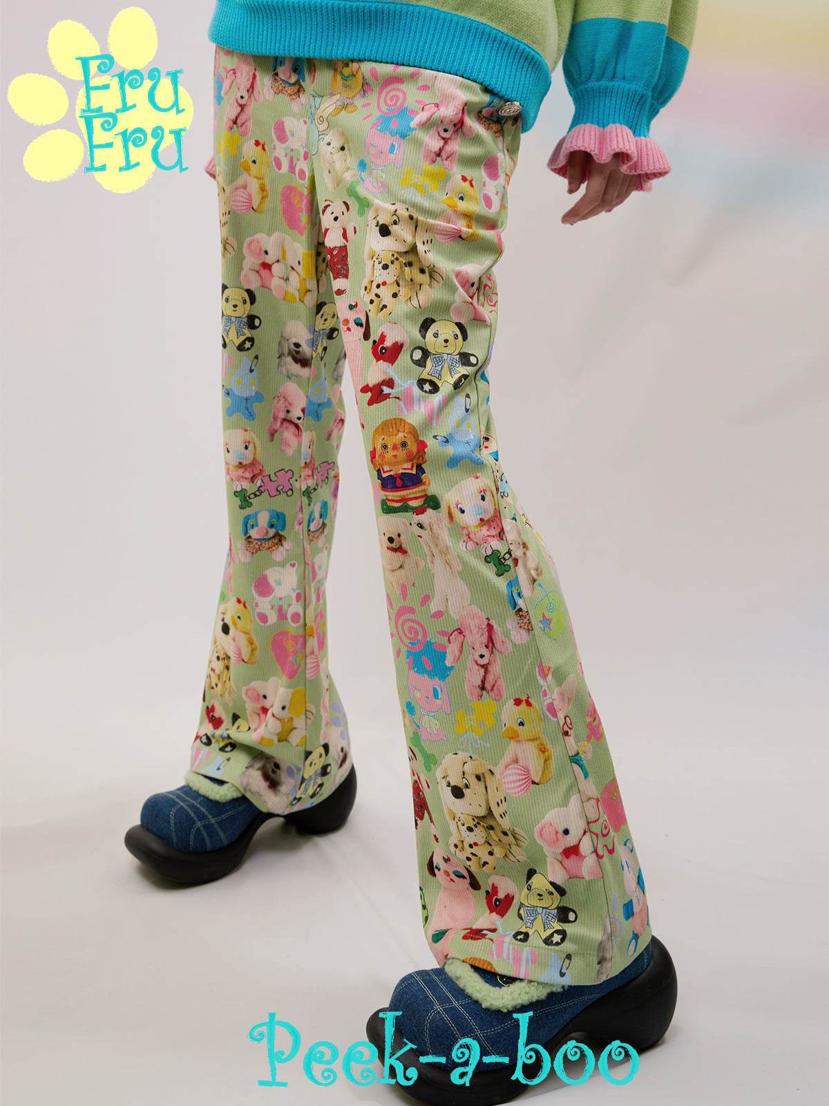 Y2K Printed Trumpet Casual Pants