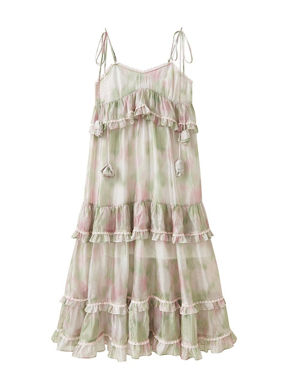 Flower Splicing Suspender Cake Dress