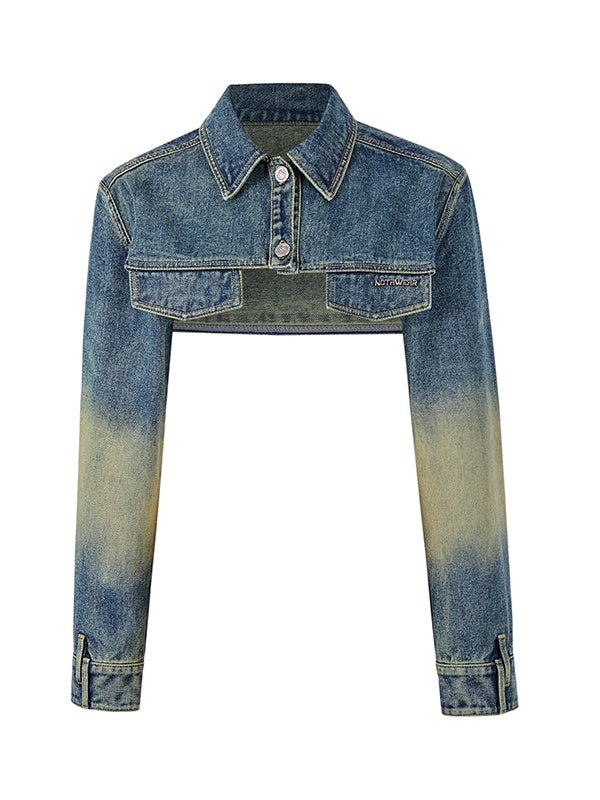 Short Washed Denim Jacket