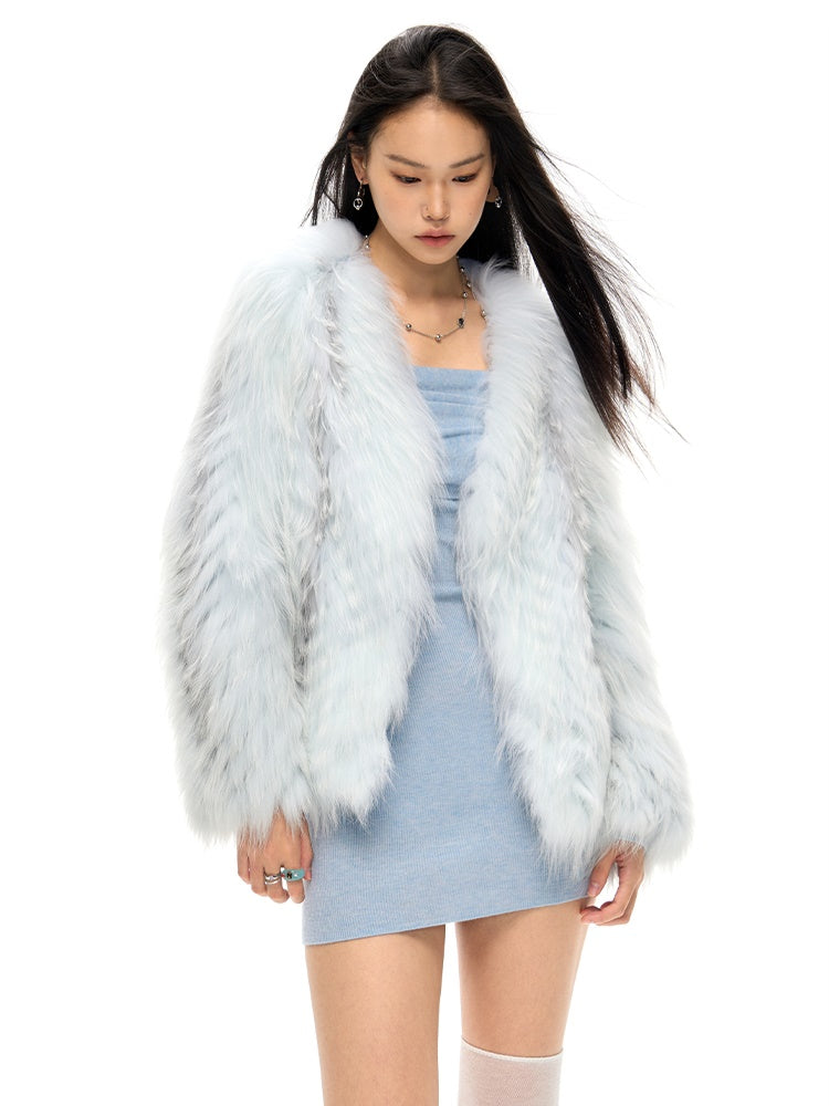 Marble Fox Fur Jacket