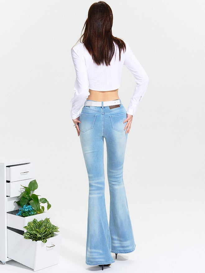 Super Elastic High Waist Bootcut Denim Pants