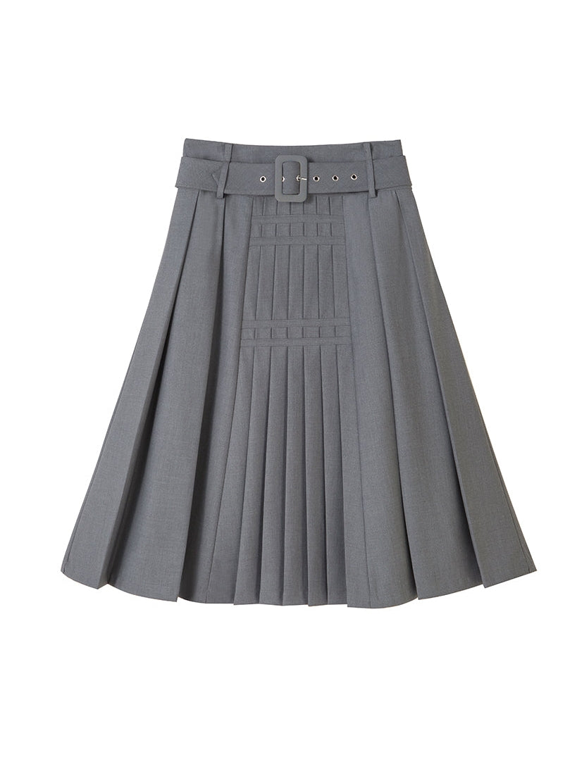 Irregular High Waist Pleated Long Skirt