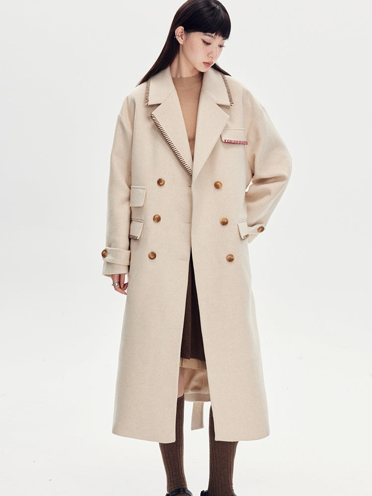 Loose Dropped Shoulders Wool Coat