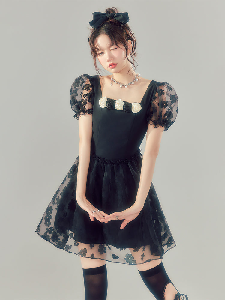 Flower Rose Lace Sweet One-piece