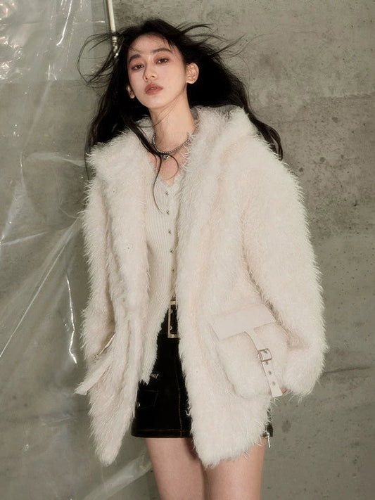 Hooded Eco-friendly Fur Coat